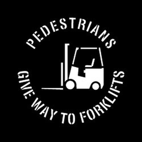 Pedestrians Give Way to Forklift Stencil